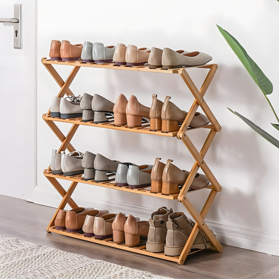 Wooden Shoes Rack 4 Layers